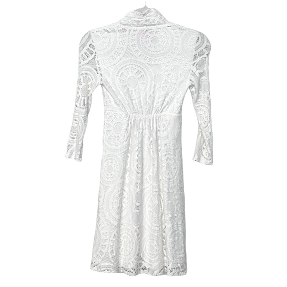 Lilly Pulitzer White Crochet 3/4 Sleeve Dress XS - Picture 4 of 7